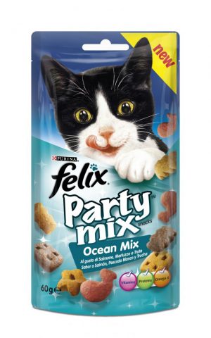 Felix Party Mix Snacks Ocean Mix με γεύση ΣΟΛΟΜΟ, ΜΠΑΚΑΛΙΑΡΟ και ΠΕΣΤΡΟΦΑ 60g